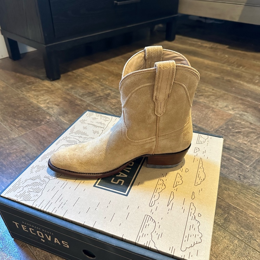 Tecovas Light Brown Suede Western Boots